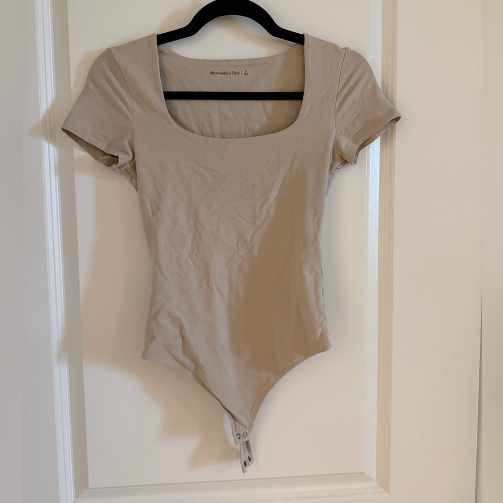 Abercrombie & Fitch Taupe Scoop Neck Bodysuit